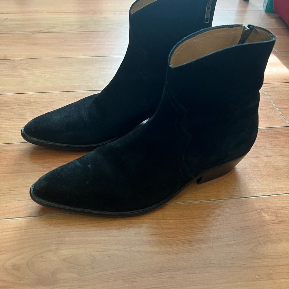 Isabel Marant Black Suede Western boots